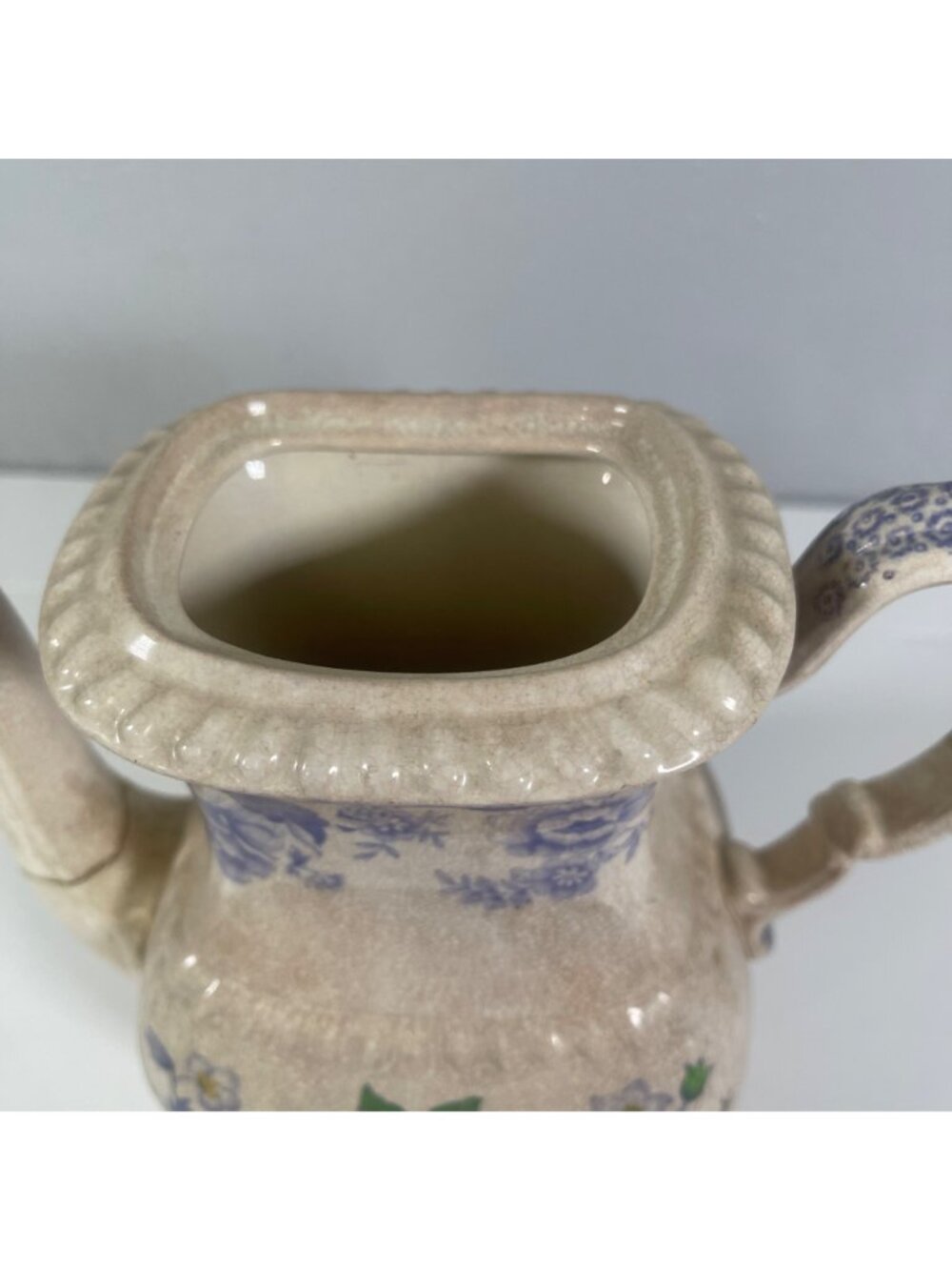 VTG Copeland SPODE Mayflower Coffee or Tea Pot Lavender British Flowers Damaged - Picture 4 of 10